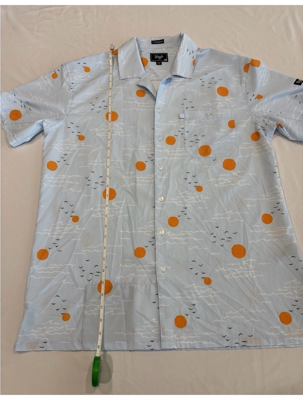 Waggle Golf Shirt Mens XL Light Blue Short-Sleeve Button-Up Shirt - Picture 4 of 6